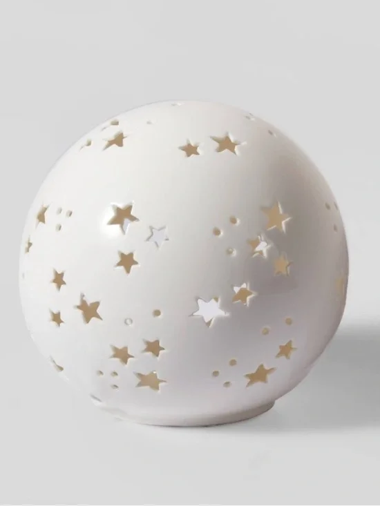 TARGET White Star Cutout Ceramic Sphere Luminary - Picture 1 of 4